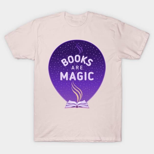 Books are magic - night sky full of stars T-Shirt by Sugar & Bones